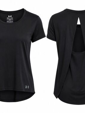 Under Armour HeatGear Black Open Back Workout Top Women’s Small